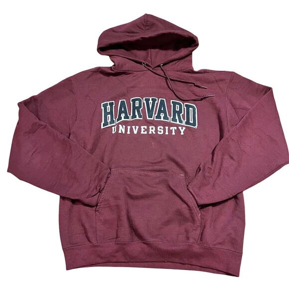 Harvard University Champion Hoodie Size Medium Maroon Sweatshirt Collegiate - Picture 1 of 5